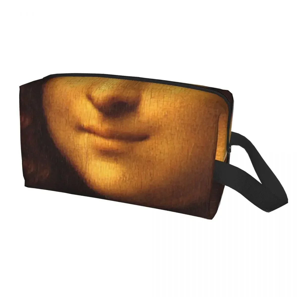 Mysterious Smile Leonardo Da Vinci Travel Cosmetic Bag Women Mona Lisa Toiletry Makeup Organizer Ladies Beauty Storage Dopp Kit