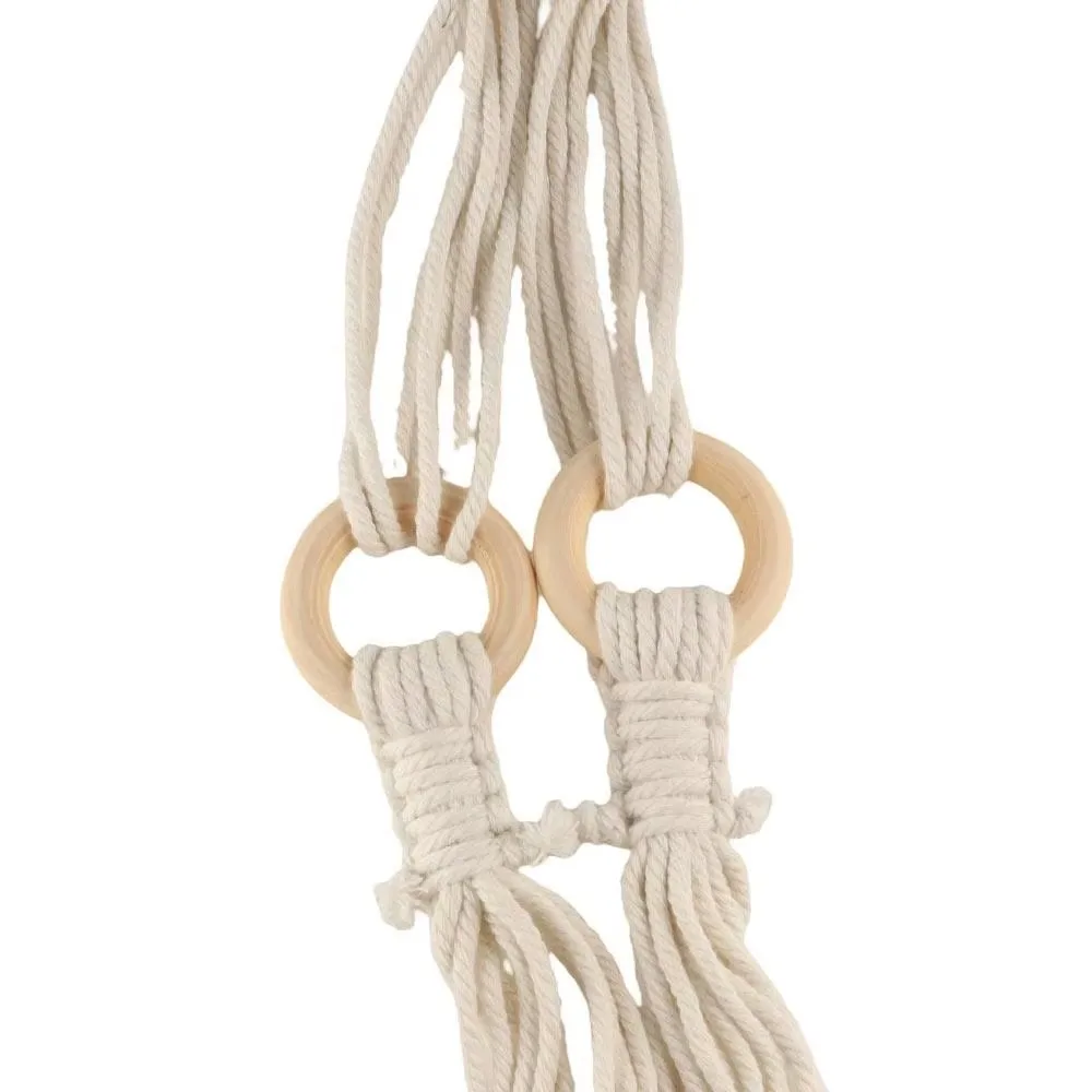 Bohemian Hand-woven Knitting Hanging Bottle Net Bag Hollow Out Cotton Rope Water Bottle Holder Crochet Cup Mesh Bag Cup