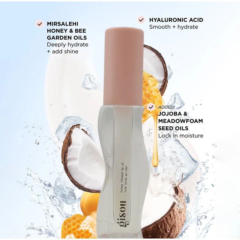 Óleo Líquido Hidratante Natural de Mel, Hidratante de Longa Duração, Óleo Labial Transparente, Maquiagem Brilhante Hidratante, Hidratante, Maquiagem Labial, 2,5 ml