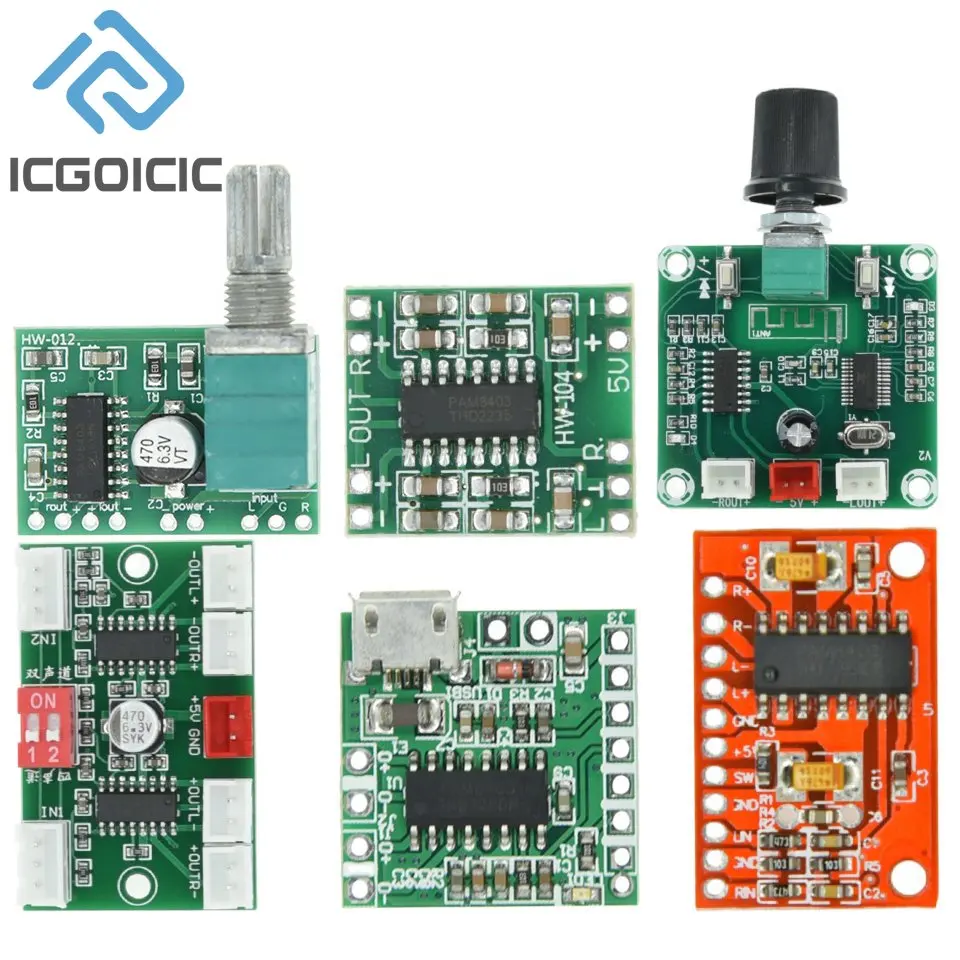 Mini Bluetooth-compatible Power Audio Amplifier Board USB Small Power PAM8403 DIY Wireless Speaker Amplifier Board 5W*2