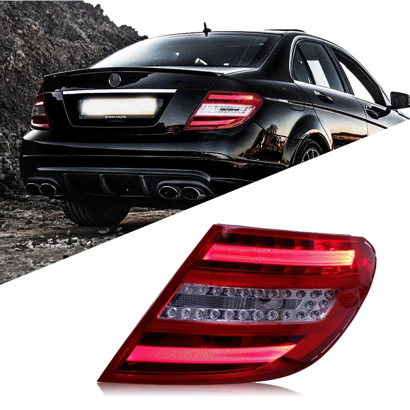 

For Mercedes Benz Older 2007-2012 Year W204 Taillights Upgrade To New C Class 2012-2014 LED Rear Lamps Car Auto Parts