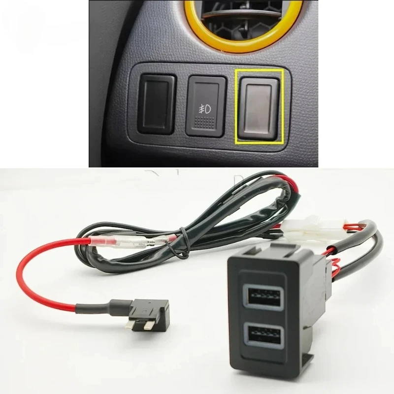 Carregador Rápido 12V com Dupla Porta USB QC3.0, Adaptador de Energia para Acessórios de Carro Suzuki SX4 Swift Vitara Alto