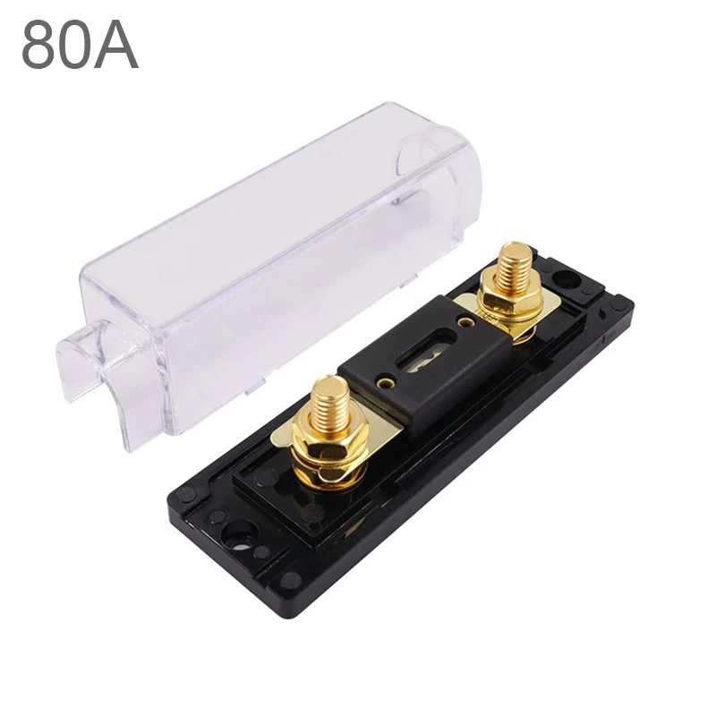 12-48V 60A/80A/100A/150A/200A/250A/300A Automobile Power Supply Type Power Amplifier Fuse 0/2/4 Gauge Fuse Holder for Cars