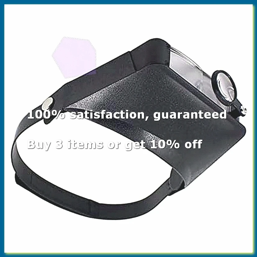 Slimline Headband Magnifier with 3 Lenses, Assisted Repair of Head-Mounted Reading Magnifying Glass 1.5X/3X/9.5X/11X-A62I