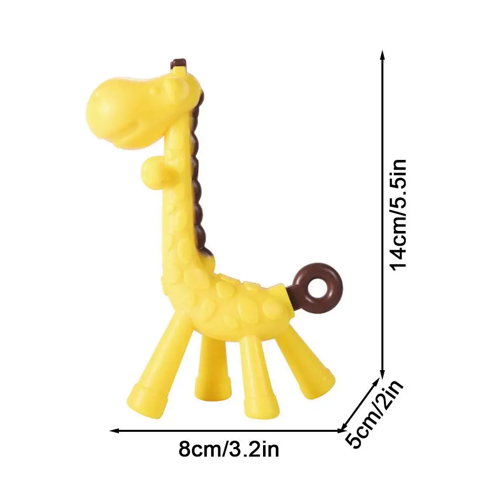 Il bastone per la dentizione dei bambini del Silicone del commestibile gioca il massaggiagengive dei giocattoli della giraffa del Silicone