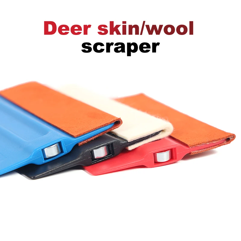 Car Accessories Magnetic Card Squeegee Vinyl Film Non-Scratch Scraper Window Tinting Scraper Suede Felt Cloth Edge Window