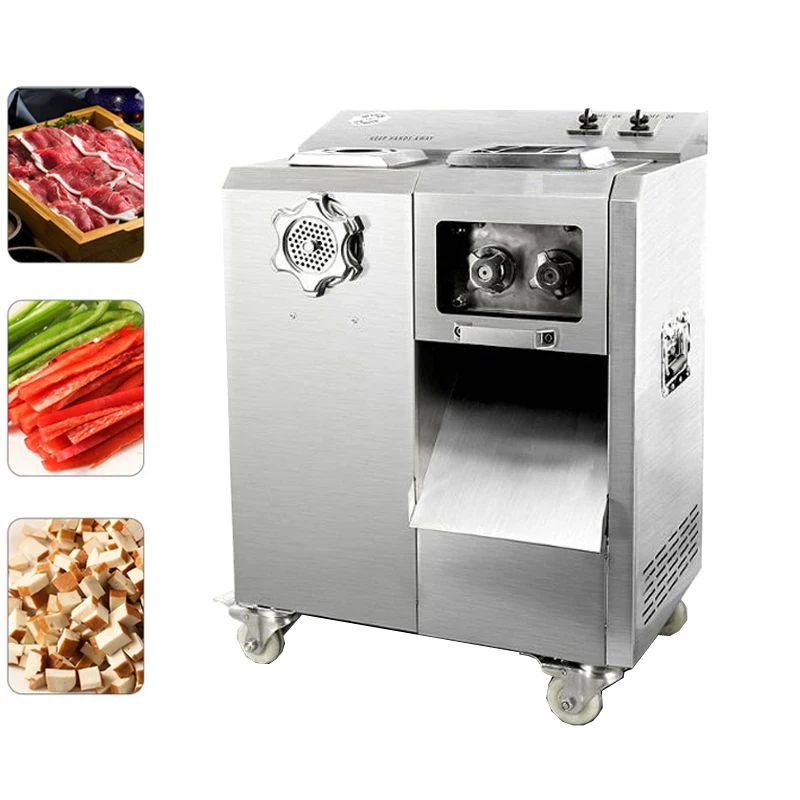 2025New Stainless Steel Meat Cutting Machine Vertical Electric Meat Slicer Cutter Commercial Meat Grinder Machine 2200W