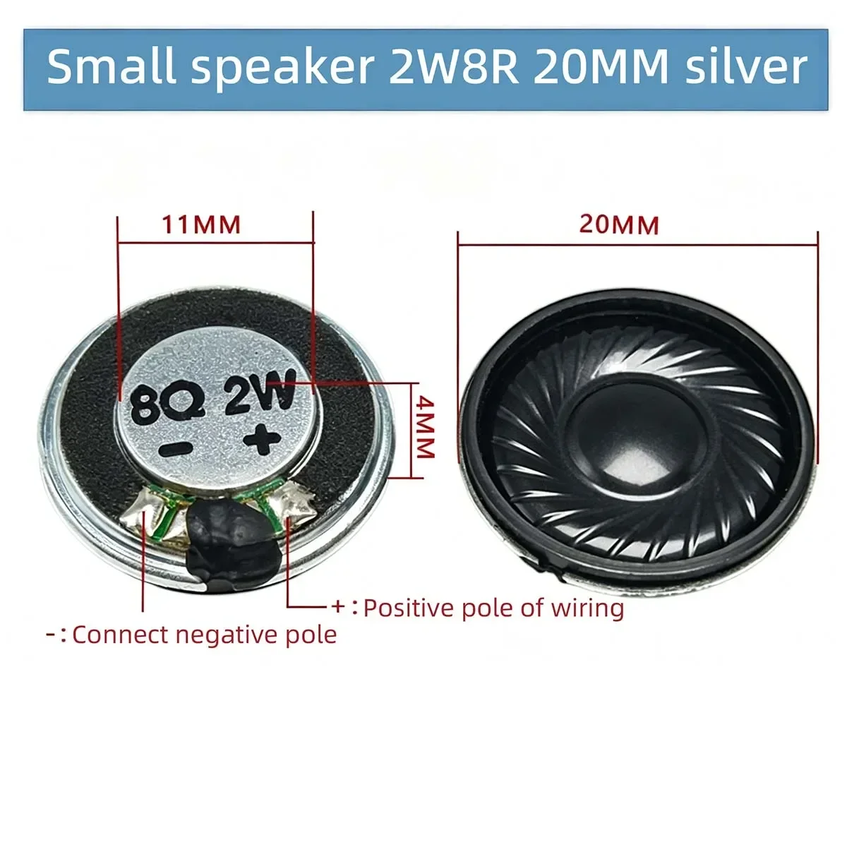5pcs/lot New 2W 8 Ohm Speakers Mini Ultra-thin Horn Speaker Diameter 20MM  , 8 Ohm 2 Watt Loudspeaker For Arduino