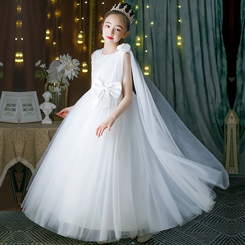 3-8 Year Girls Princess Dress Sequin Lace Tulle Wedding Party Tutu Fluffy Gown For Children Kids Evening Formal Pageant