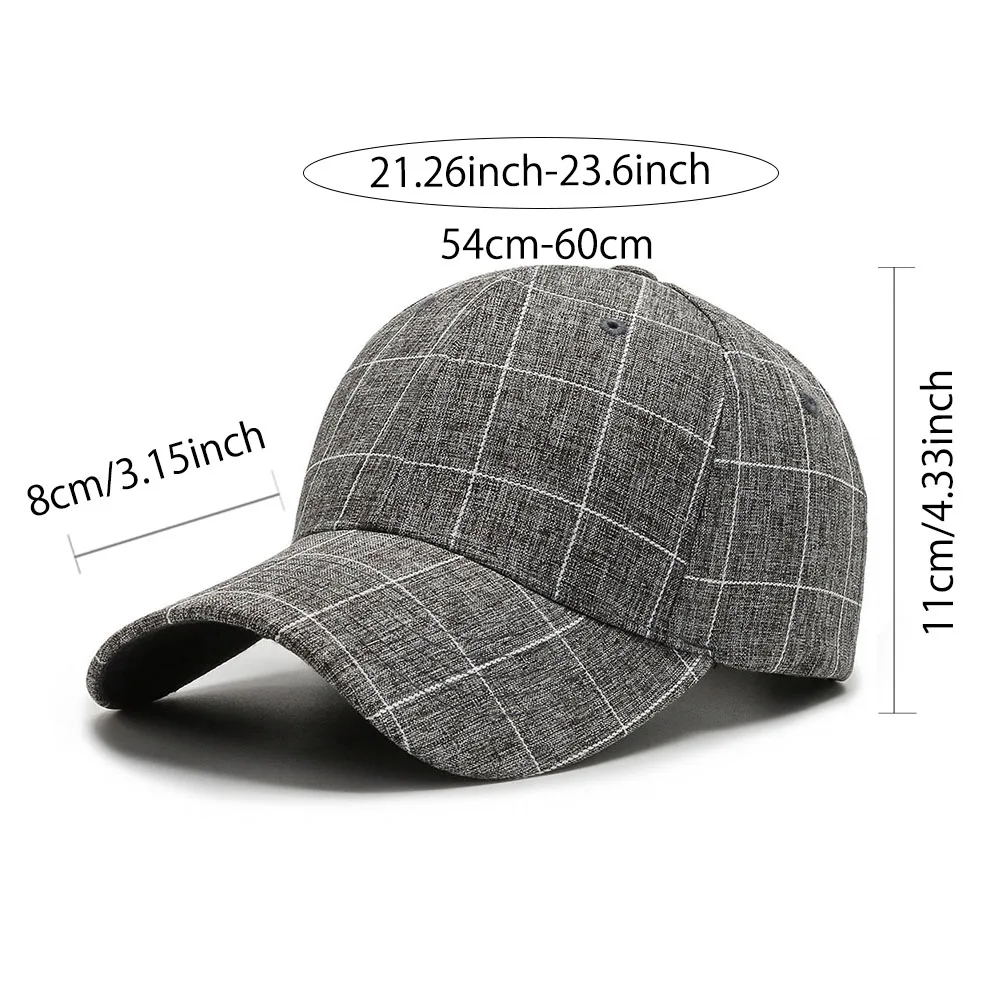 Plaid Baseball Cap For Men Women Visor Hat Adjustable Outdoor Sports Sunhat Baseball Cap hat Sports Sunhat Baseball Cap hat