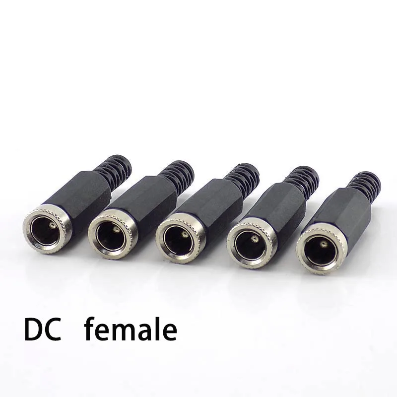 5 Stuks Dc Power Jack Pluggen Mannelijke Vrouwelijke Socket Adapter Connectoren 2.1Mm X 5.5Mm Voor Diy Projecten Demontage Vrouwelijke Mannelijke Stekker