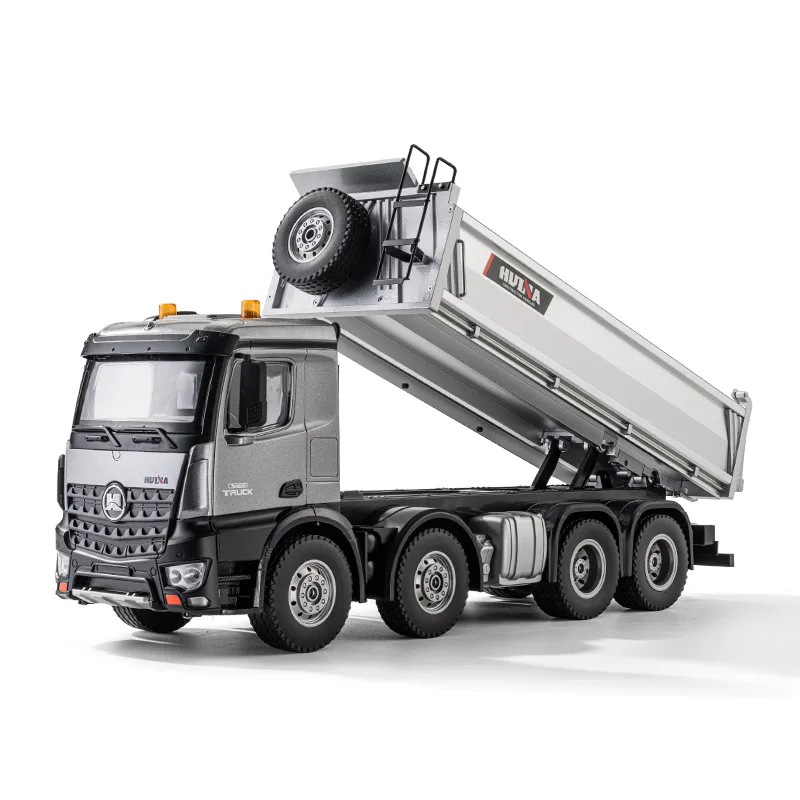 1:14 Alloy Rc Full-Scale Huina 536pro 13-Channel 8-Wheel Heavy-Duty Engineering Dump Truck Remote Control Toy With Lights Rc Car
