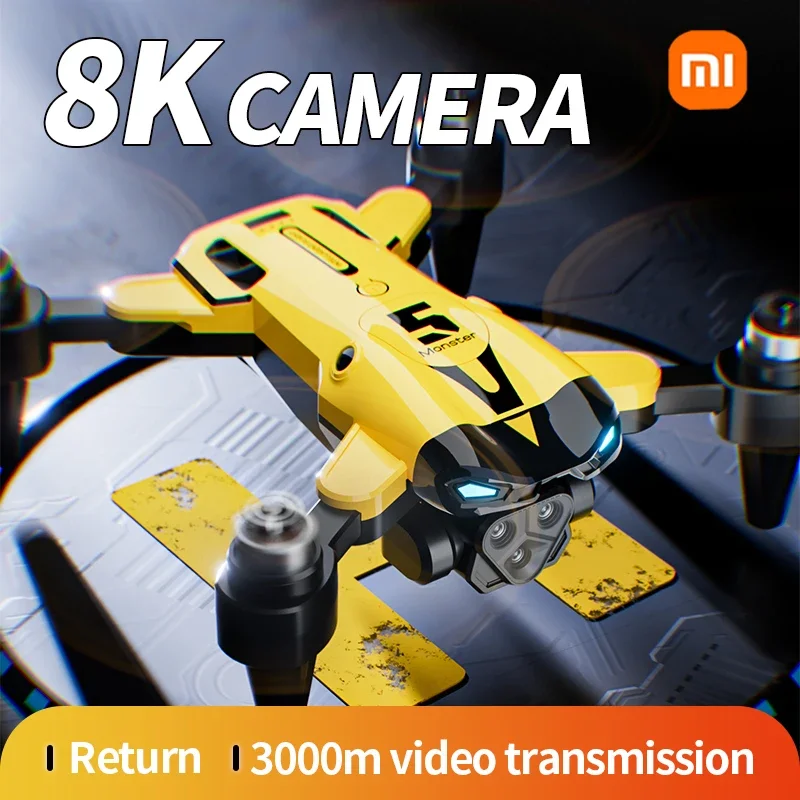 Xiaomi m5 drone 8k aéreo hd profissional tripla câmera motor sem escova fluxo óptico posicionamento drone para evitar obstáculos