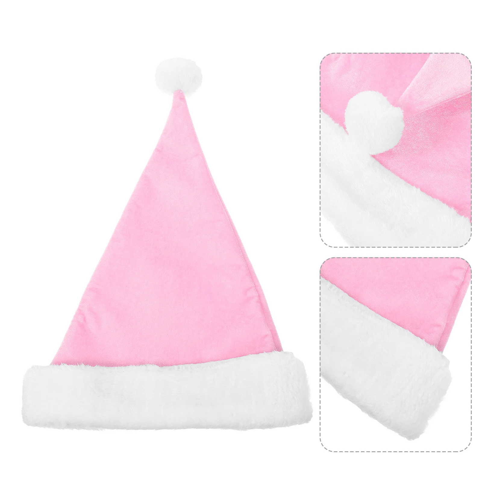 

Pleuche Santa Hat Thickened Adult Size Xmas Cap Warm Christmas Party Holiday Costume Decoration Adorable Xmas Hat