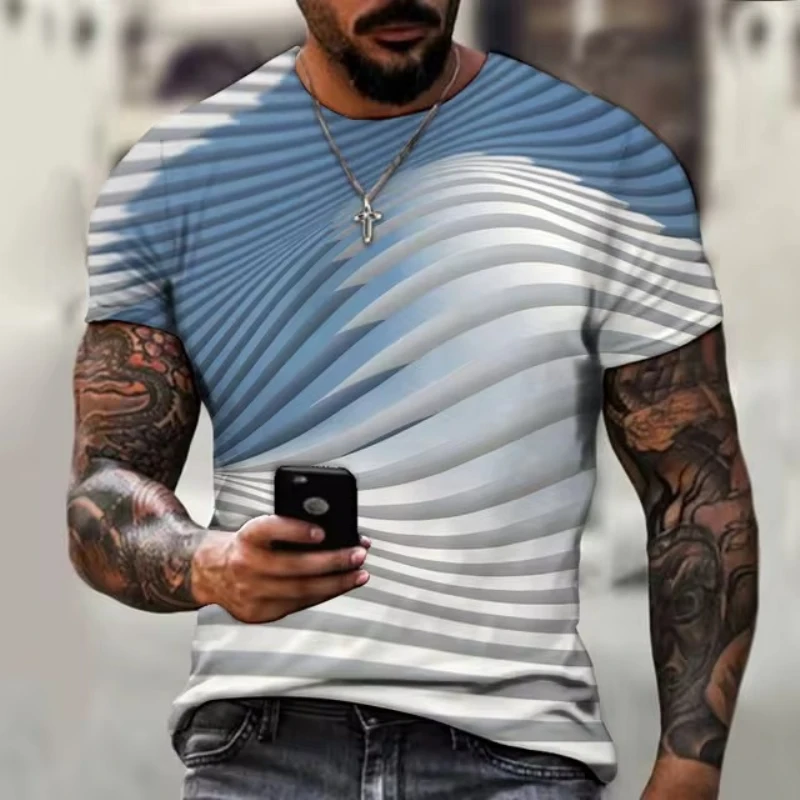 3D T-shirt Men\'s fashion o collar short sleeve top Mech style men\'s T-shirt Oversized T-shirt shirt men\'s clothing