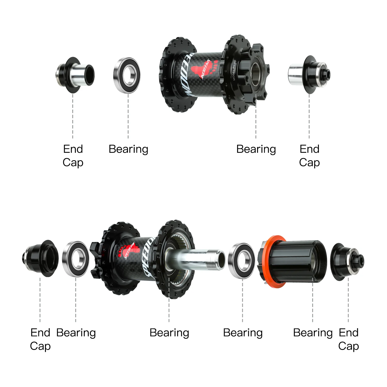 SPEEDONE ألياف الكربون MTB AM/XC محور الدراجة 32 فتحة 120 محور محمل الأسنان 9 × 100 مم 15 × 100 مم QR من خلال ملحقات الدراجة الجبلية