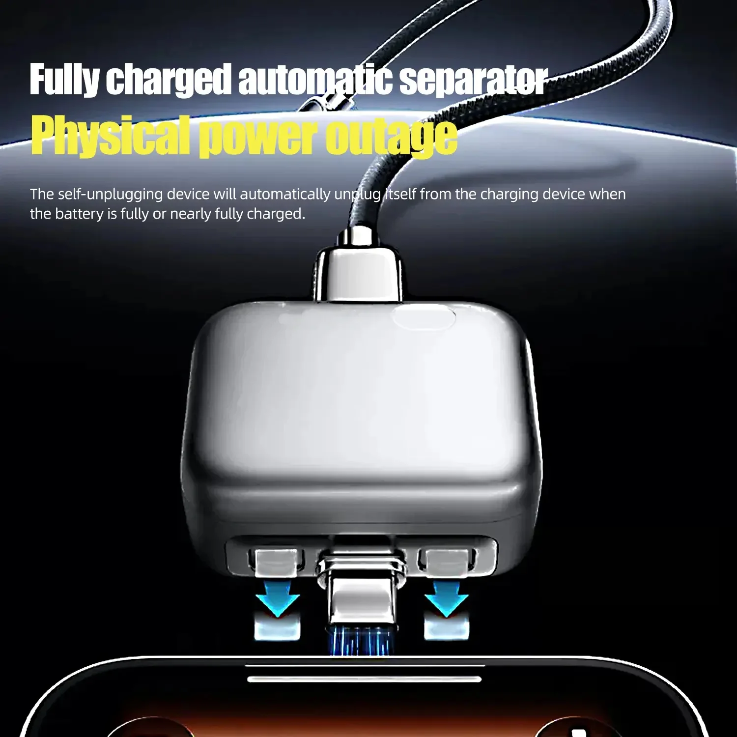 

Smart Full Charge Auto Pop Up Type C Adapter Overcharge Protection Battery Saver Universal Charging Connector For All Phones