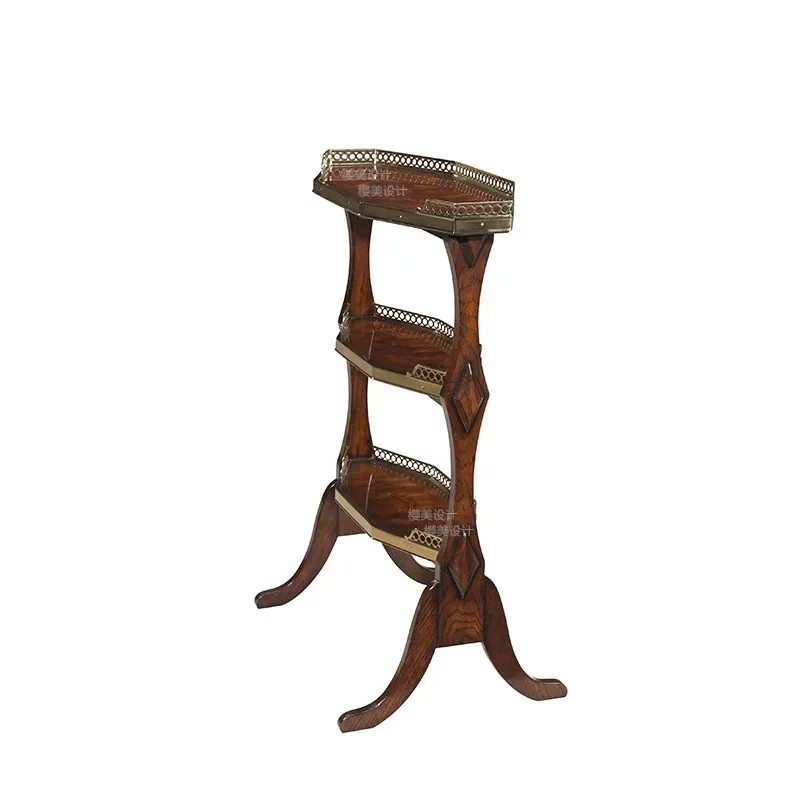 Light luxury flower several neoclassical palace mahogany book and newspaper shelves