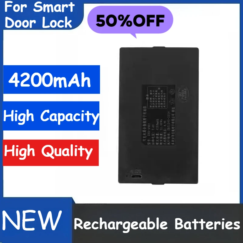 

7.4V 4200mAh for QULE ZNS-09B1 ZNS-09E1 ZNS-09F1 ZNS-09H1 Smart Door Lock Lithium Battery