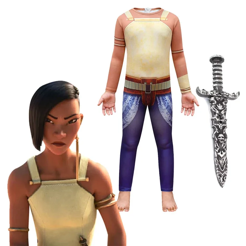 111 www Namali Raya and The Last Dragon Costume Halloween للأطفال ملابس تنكرية أنيمي مجموعة أداء الأطفال