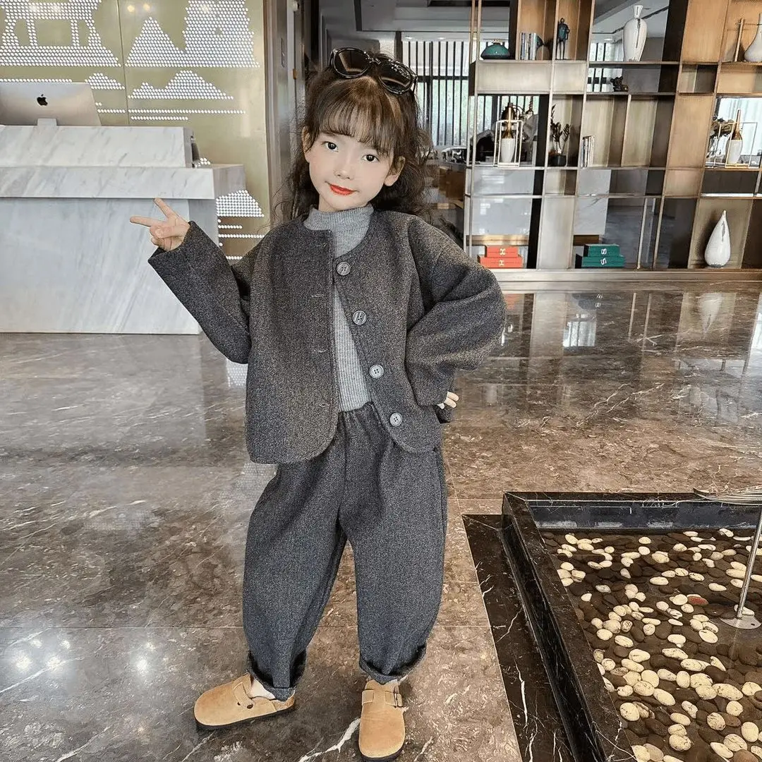 Winter New Children Fleece Jacket 2pcs Set Boys Fleece Thicken Sets Winter Warm Suit Baby Girls Jacket+pants 2 Pcs Kids