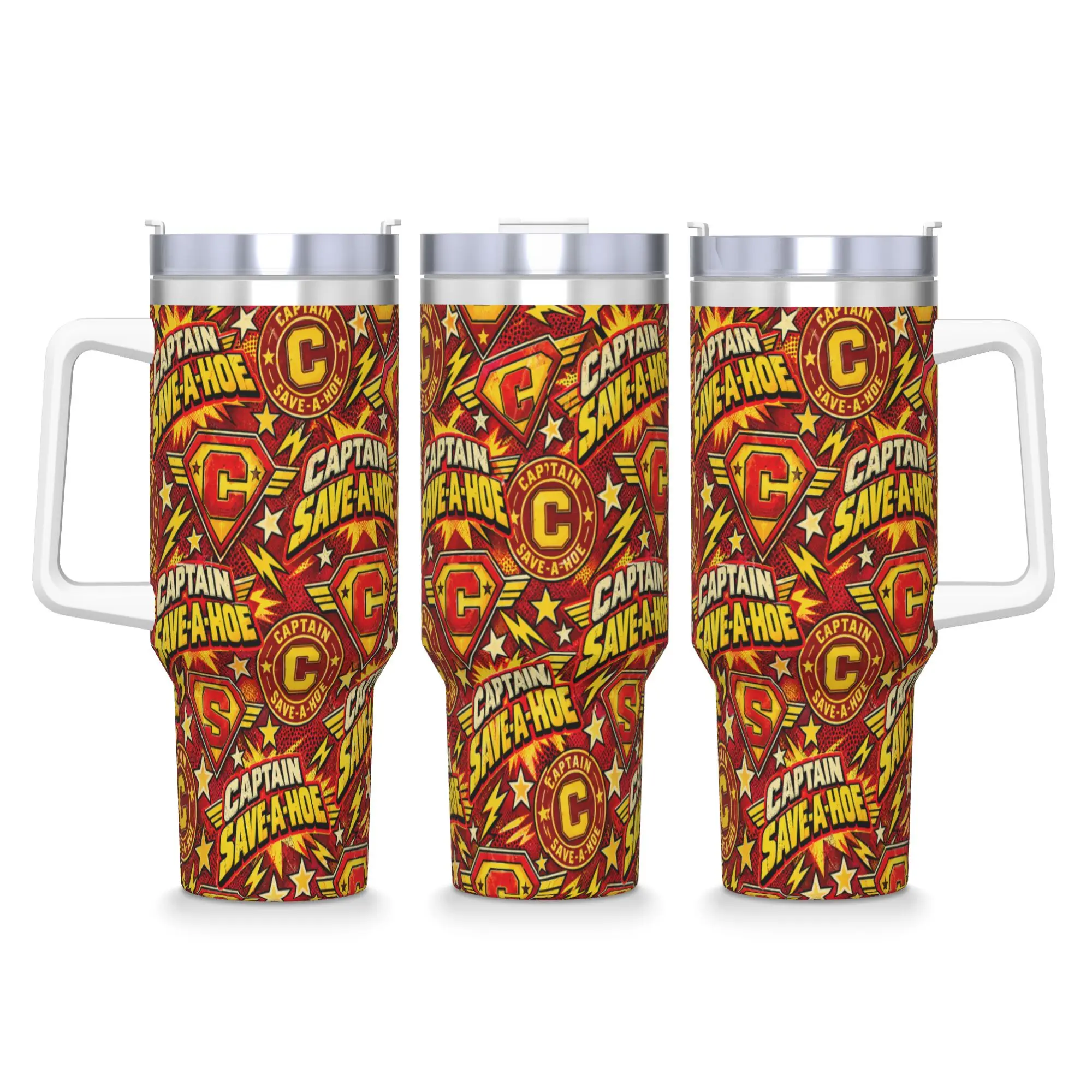 Captain Save a Hoe Stainless Steel Tumbler  Camping Coffee Mug With Straws and Lid Large Mugs Cup Cold Drink Water Bottle