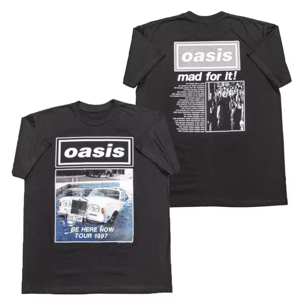 2026 New Vintage Rock Tour Poster Graphic Oversized Tee for Kids Adults Retro Band Art Print Loose Short Sleeve Crew Neck Tops