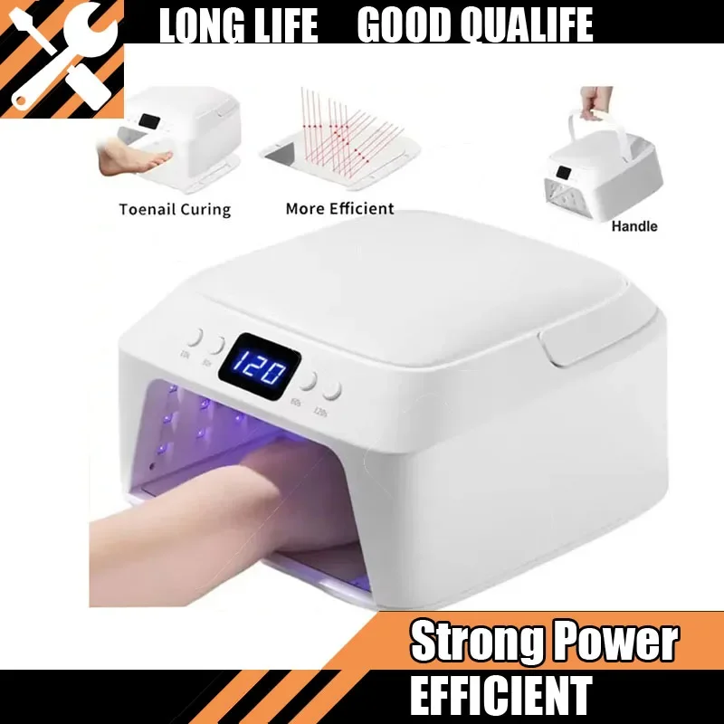المصابيح الأشعة فوق البنفسجية مسمار مصباح أداة مساحة كبيرة مجفف الأظافر مع وسادة اليد الذكية الاستشعار 72 واط المهنية مصباح الأشعة فوق البنفسجية لأدوات الأظافر
