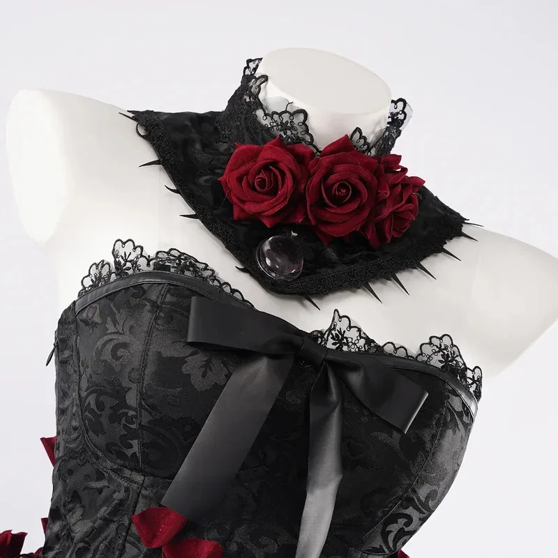 Didi 211【Wetrose】 심리학자 코스프레 의상 영원한 밤 식별 V 고딕 신부 뱀파이어 웨딩 드레스 할로윈 로리타