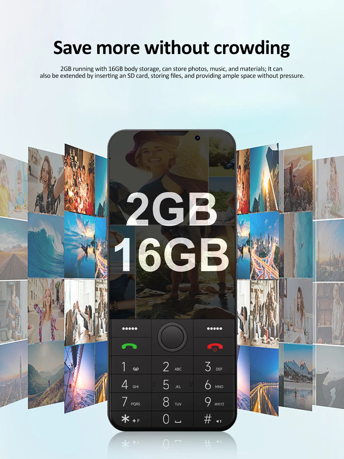 UNIWA F26 Pro 4G 3.5'' Touch Screen Keypad Phone Android 11 2GB+16GB 2850mAh Dual SIM Card Cellphone Whatsapp Google Smartphone