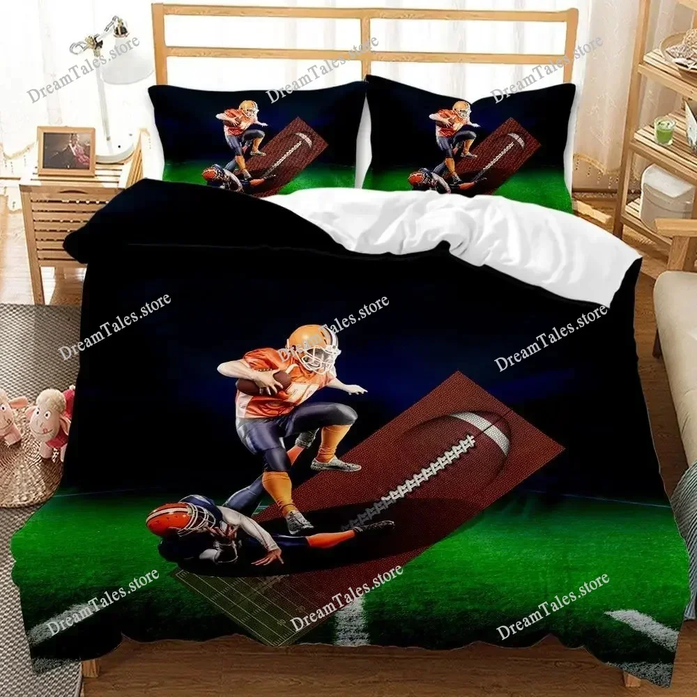 Sport Rugby 3D Print Comforter Bedding Set Cartoon Scenery Adult Europe Queen Twin Single Size Duvet Cover Set Pillowcase Luxury