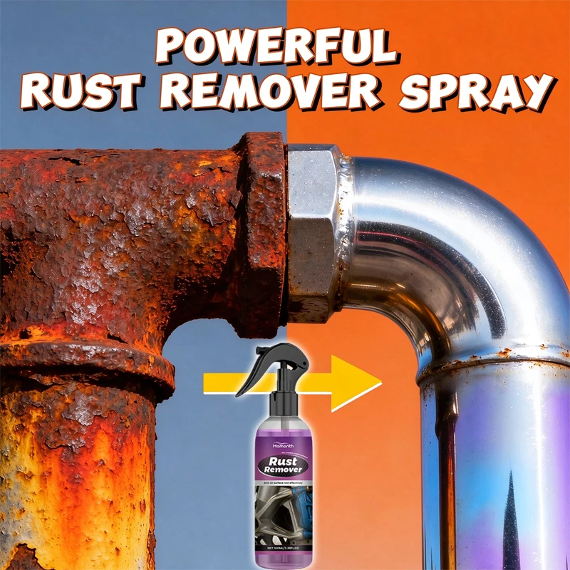 Car Rust Remover Car Wheel Care Quick Remover Car Exhaust Pipe Rust Removal Spray Clean Metal Iron Powder Stains