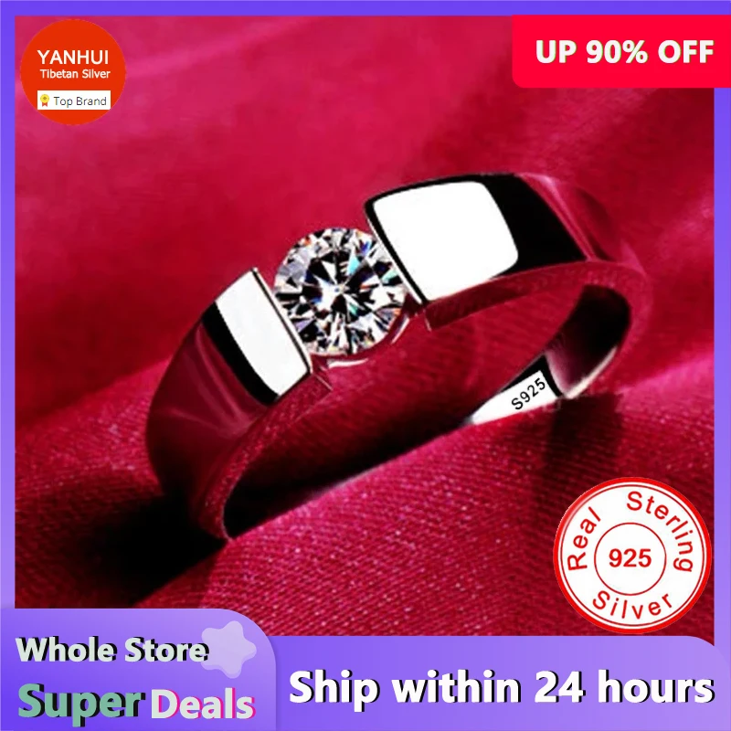 NEW 925 Silver Rings With Credentials, High Quality Sparkling Zirconia Diamant Wedding Band Rings for Women an Men Gift Jewelry