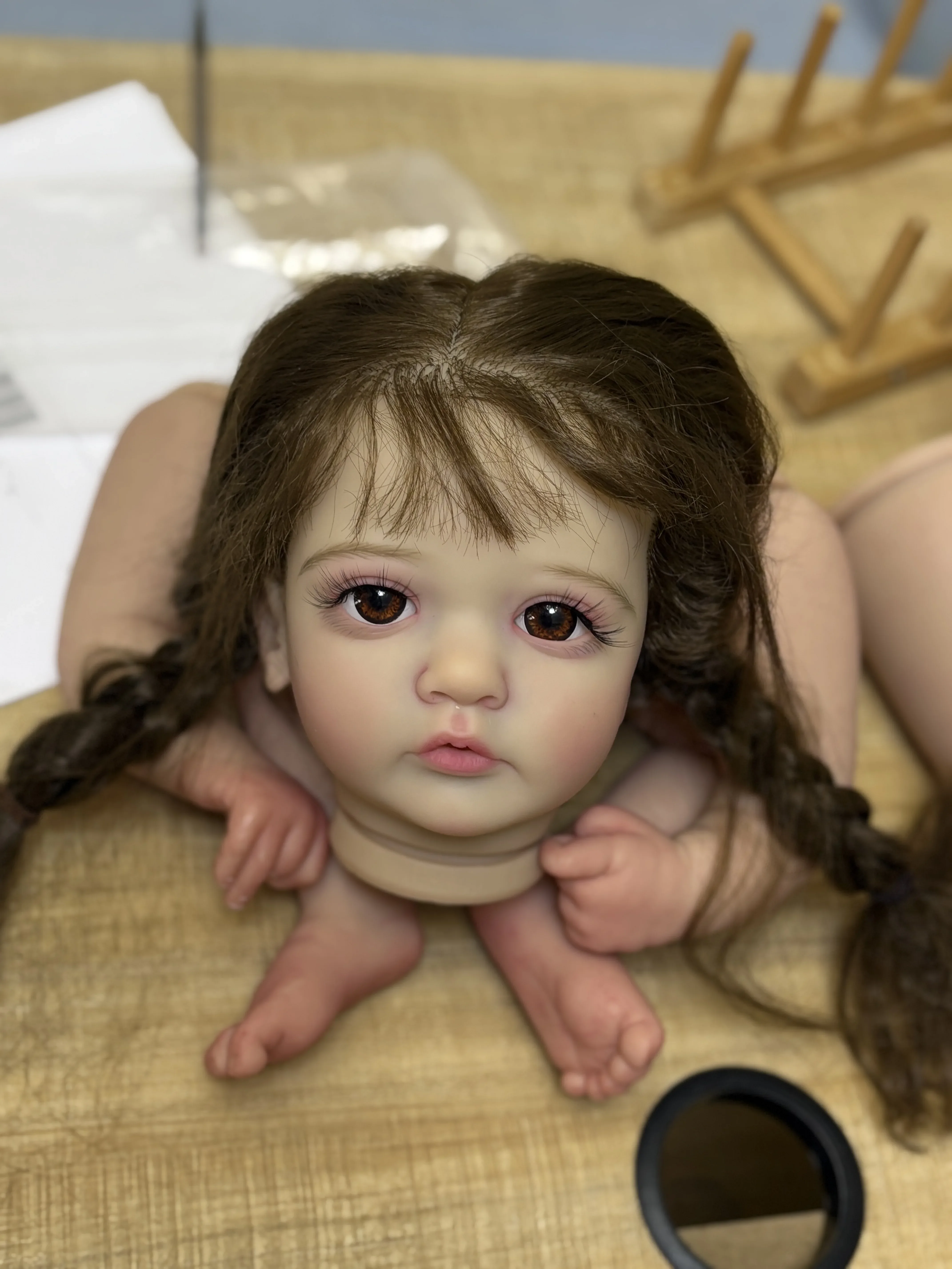 

DLS Индивидуальные ограниченные поставки 24 дюйма Reborn Baby Ayana с укорененными волосами ручной работы со смешанными конечностями и тканевым корпусом DIY Часть