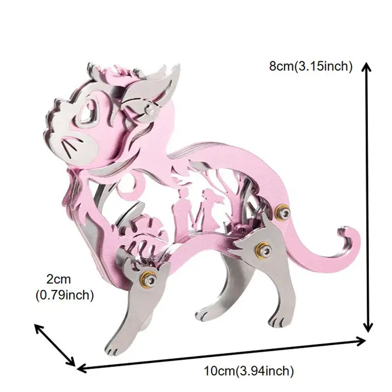 MOKR Dream Cat 3D-Metallpuzzle Kinderspielzeug DIY handgefertigte Modelle Weihnachts- und Geburtstagsgeschenke Bildung und Training