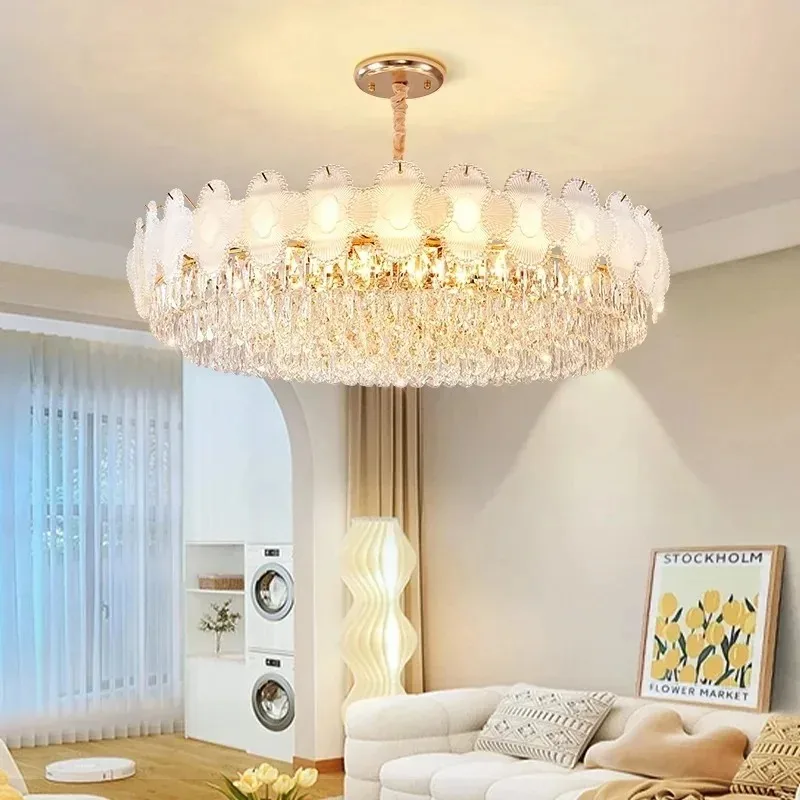 French light luxury living room light crystal chandelier modern atmosphere creative four-leaf clover bedroom dining room light