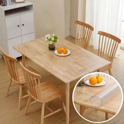 PVC transparent tablecloth with a thickness, heat-resistant, waterproof, and oil resistant dining table mat, 1pc