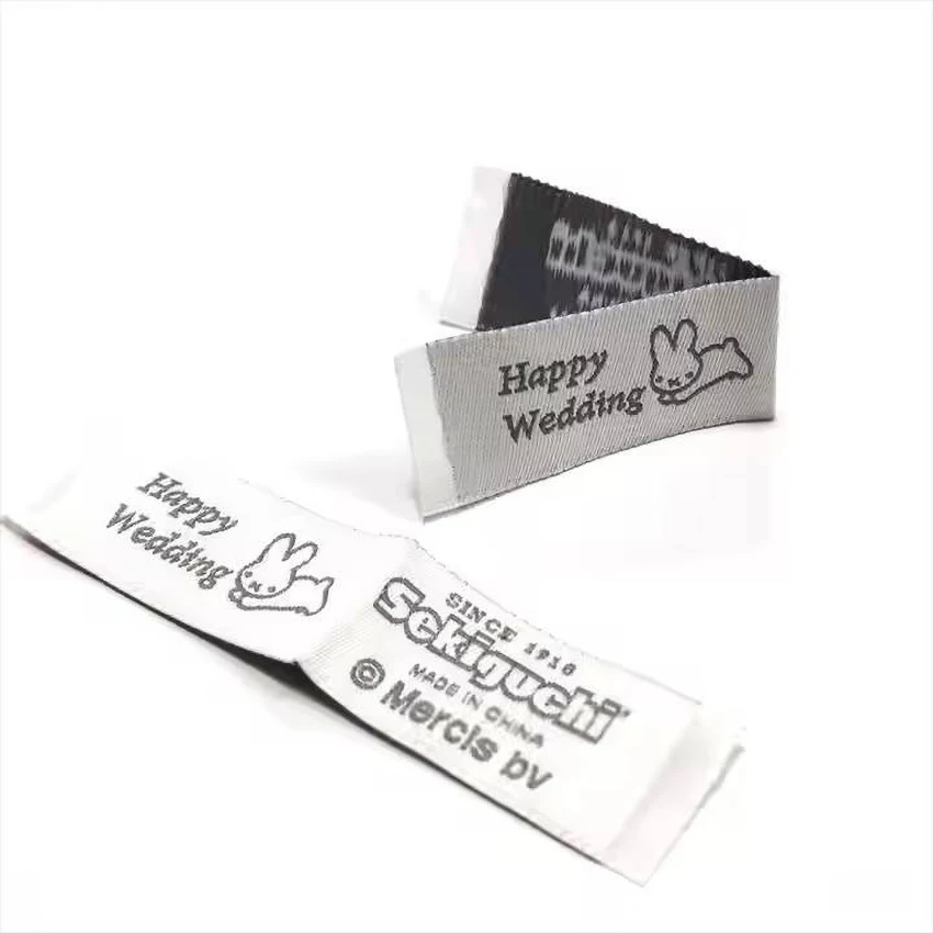 고급 맞춤형 직조 라벨, 의류/목걸이/가방/신발용 다마스크 자수 태그, 폴리에스터 소재 - 개인 로고 자수 브랜드 태그 포함