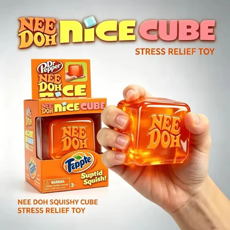 Schylling Nee Doh Nice Cube Soda Color Needoh Soft Squish Toy Stress Relief Surprise Gift With Color Box