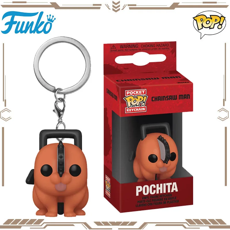 

Funko POP Original Genuine Chainsaw Man Key Rings Anime Figure Pochita Action Figure Toys for Boys Girls Gift