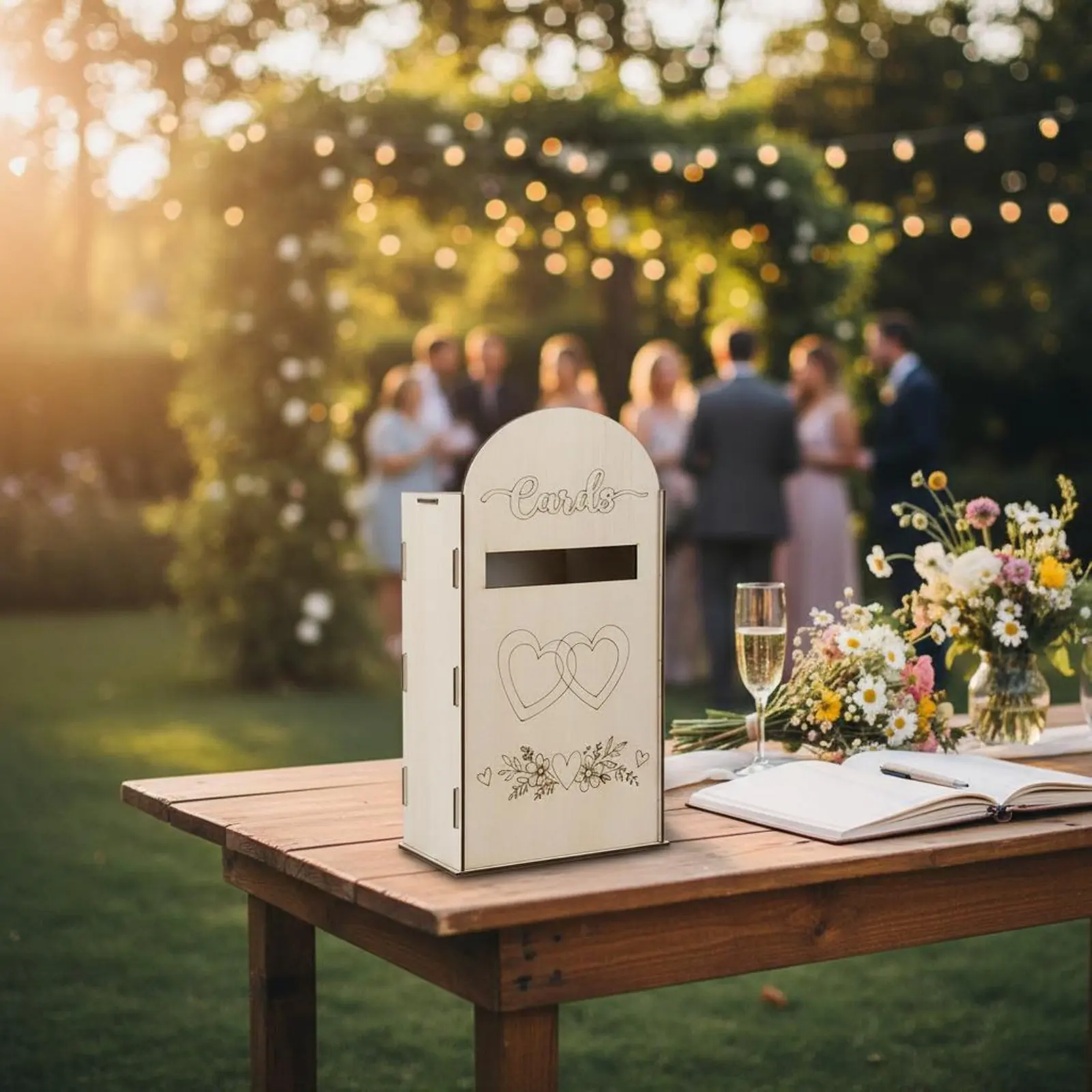 

Wooden Wedding Card Box Vintage Design Wedding Card Box Event Decor Laser Cut Design Party Decoration for Baby Shower