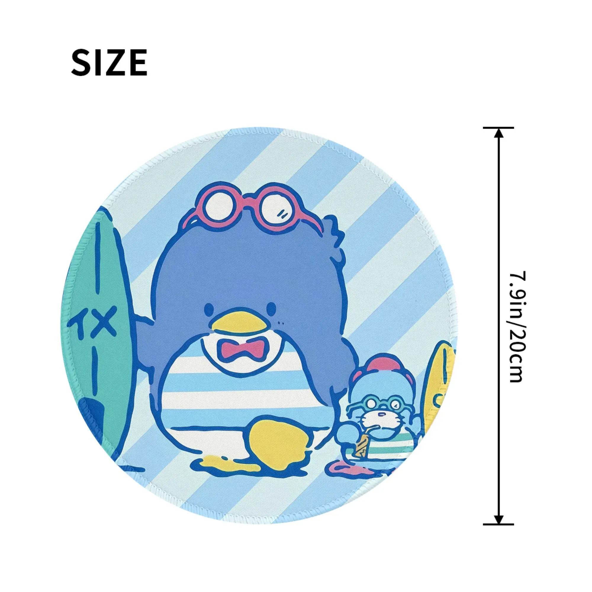 Tuxedo Sam Runde Mini-Mauspad Teppich Anti-Rutsch-Matte Desktop 8 Zoll Spiel Computer Matte Gaming Gummi Mauspad