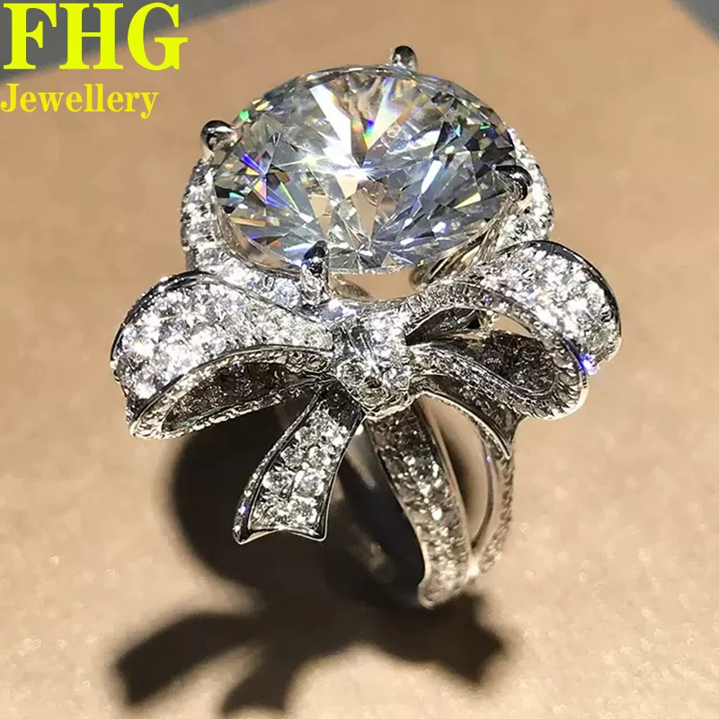 

Round 8Carat Shape Au417 10K White Gold Ring DVVS1 Moissanite Diamond ring Luxury Flower Women Wedding Party Engagement birthday