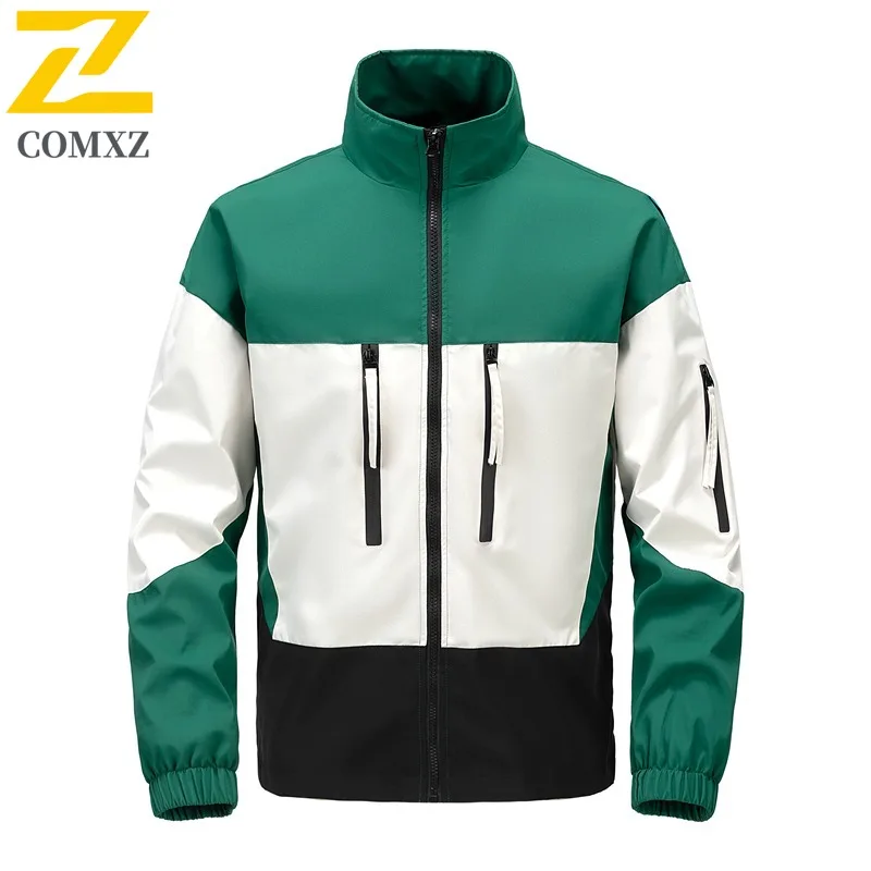 

COMXZ 2025 весна осень зима мужская цветная лоскутная куртка с воротником-стойкой Cityboy свободная повседневная ветровка пальто