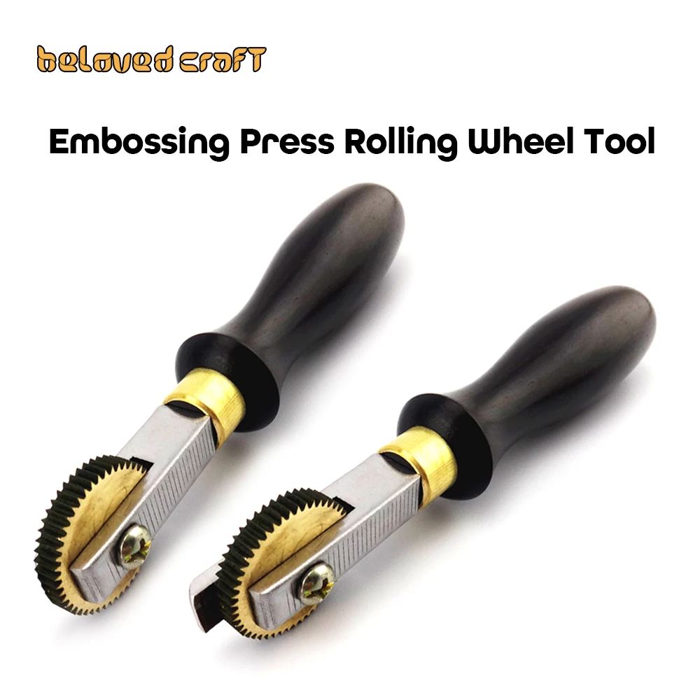 1Pc Leather Craft Knurling Embossing Press Roll Wheel Tool Shoemaker Cobbler Thread Decorating Tool for Handmade Leather Project