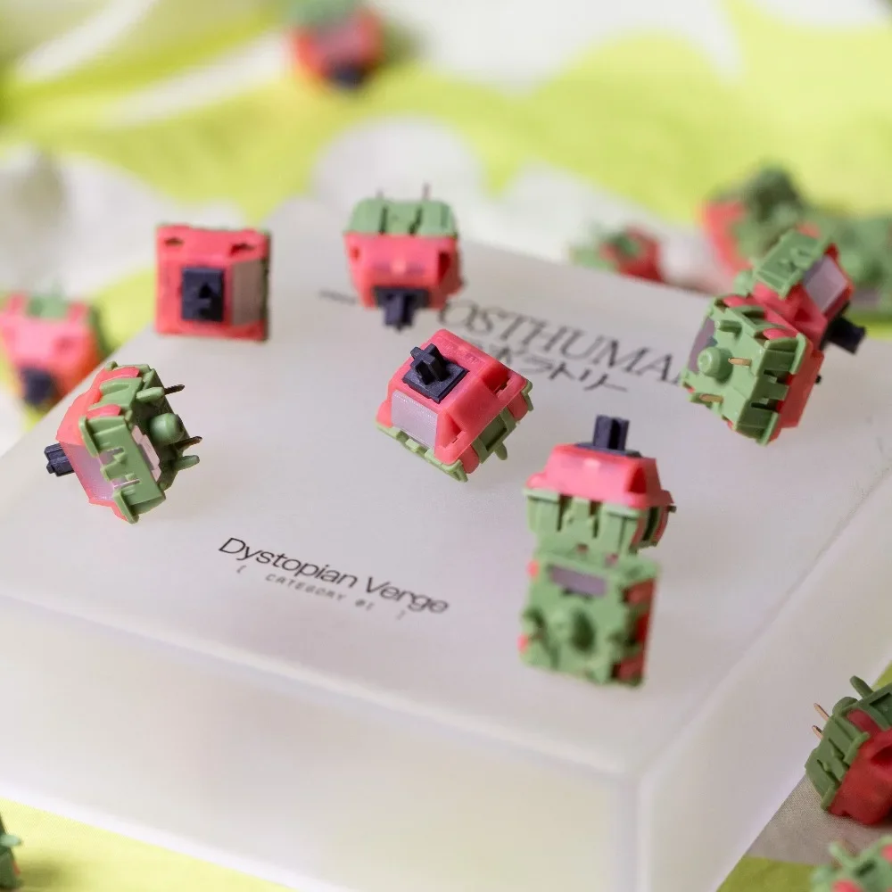 WINGTREE Watermelon Switch Linear Tactile Sandy Feel 5Pin For Mechanical Keyboard 50gf Actuation POM Stem PA66 Housing Pre Lubed