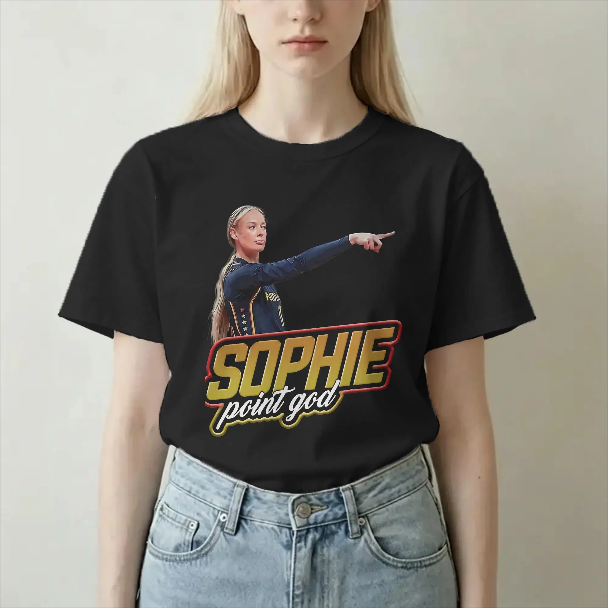 Men Women's T-Shirts Sophie Point God Crazy Pure Cotton Tees Short Sleeve Basketball Point T Shirt Round Collar Clothing Arrival