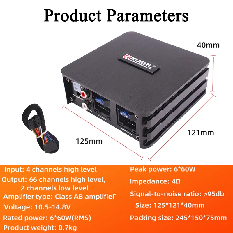 Car Power Amplifier 6*60W Way DSP Car Audio Speaker Amplifier Lossless Audio Processor For Android Large Screen Dedicated