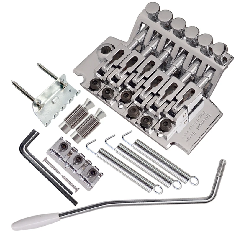 

Chrome Electric Guitar Tremolo Bridge Part Double Locking Systyem/78MM Between The 2 Studs Centers/Strings Through Saddle