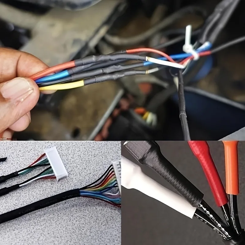 127 black and red heat shrink tubing 2:1 classification polyolefin tubing automotive cable conduit winding kit